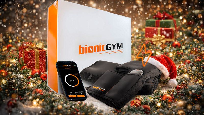 BionicGym - Exercise on Autopilot - Packing and product against a Christmas background